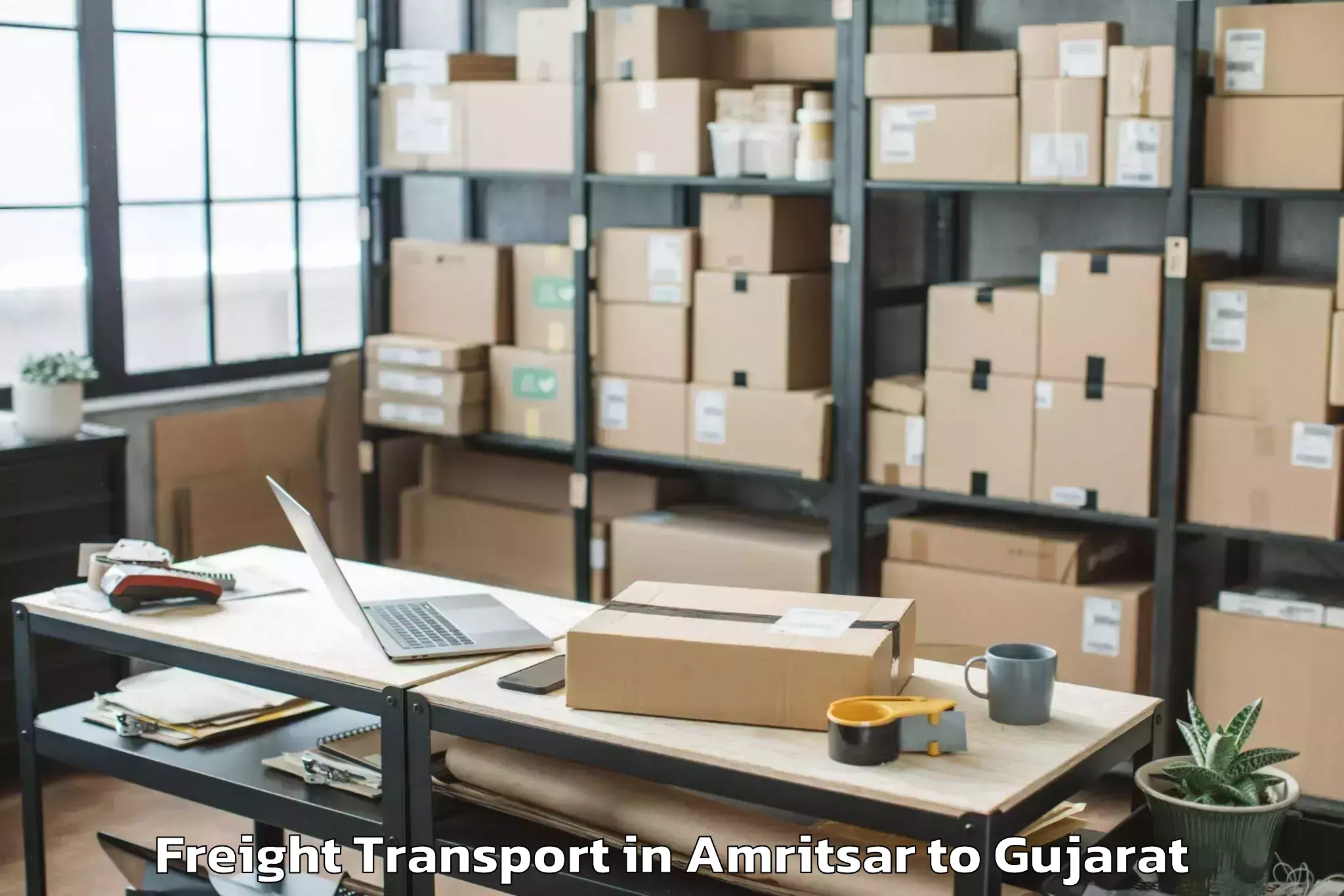 Trusted Amritsar to Khambhaliya Freight Transport